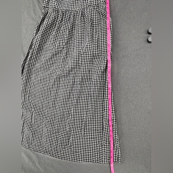 Old Navy Gingham Midi Dress Women Medium Black White Cami Sundress Pockets - Picture 3 of 8